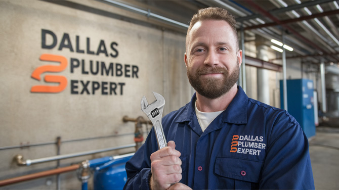 Technician repairing a water heater in a utility room