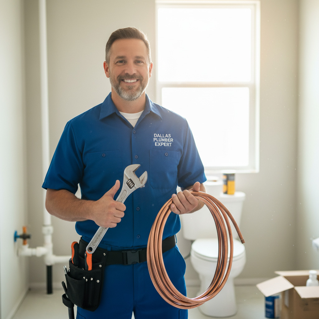 Plumber working under a kitchen sink